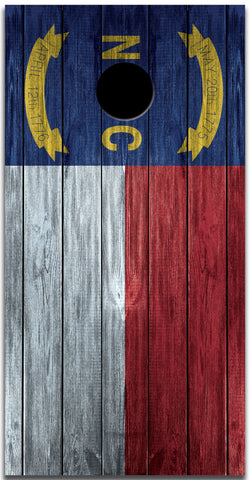 North Carolina State Flag Custom Cornhole Vinyl Wrap