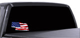 Nebraska Waving USA American Flag. Patriotic Vinyl Sticker