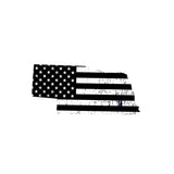 Nebraska Distressed Subdued US Flag Thin Blue Line/Thin Red Line/Thin Green Line Sticker. Support Police/Firefighters/Military
