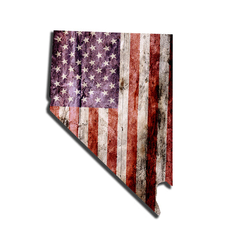 Nevada Distressed Tattered Subdued USA American Flag Vinyl Sticker