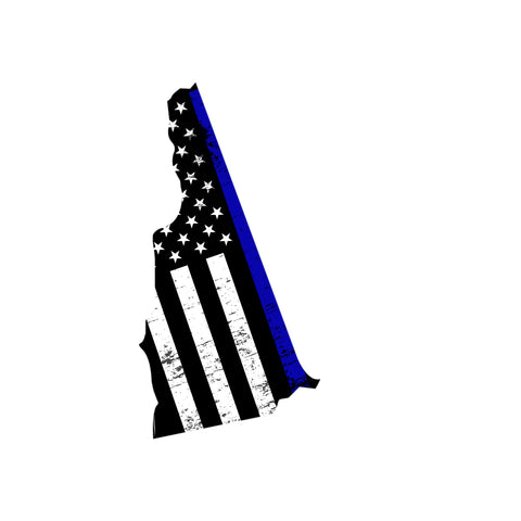 New Hampshire Distressed Subdued US Flag Thin Blue Line/Thin Red Line/Thin Green Line Sticker. Support Police/Firefighters/Military