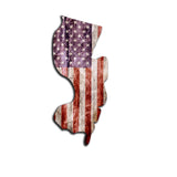New Jersey Distressed Tattered Subdued USA American Flag Vinyl Sticker