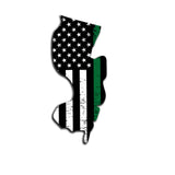 New Jersey Distressed Subdued US Flag Thin Blue Line/Thin Red Line/Thin Green Line Sticker. Support Police/Firefighters/Military