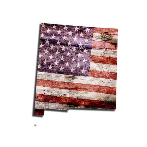 New Mexico Distressed Tattered Subdued USA American Flag Vinyl Sticker