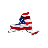 New York Waving USA American Flag. Patriotic Vinyl Sticker