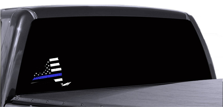 New York Distressed Subdued US Flag Thin Blue Line/Thin Red Line/Thin Green Line Sticker. Support Police/Firefighters/Military