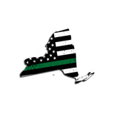New York Distressed Subdued US Flag Thin Blue Line/Thin Red Line/Thin Green Line Sticker. Support Police/Firefighters/Military