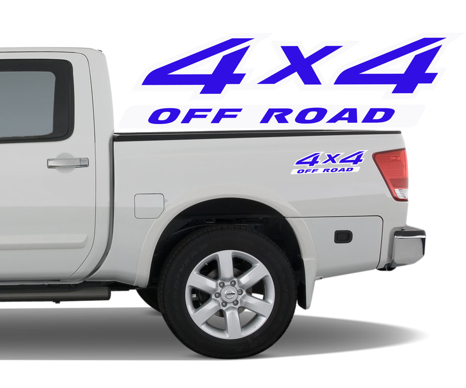 4x4 2 Color Off Road Bedside Vinyl Decals Stickers fits Nissan Titan King Crew Cab LE SE