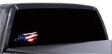 North Carolina Waving USA American Flag. Patriotic Vinyl Sticker