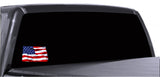 North Dakota Waving USA American Flag. Patriotic Vinyl Sticker
