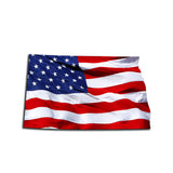 North Dakota Waving USA American Flag. Patriotic Vinyl Sticker