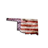 Oklahoma Distressed Tattered Subdued USA American Flag Vinyl Sticker
