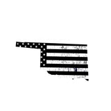 Oklahoma Distressed Subdued US Flag Thin Blue Line/Thin Red Line/Thin Green Line Sticker. Support Police/Firefighters/Military