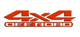 Orange Red 3D 4x4 Off Road Bedside Vinyl Decals  Dodge Ram 1500 2500 3500 