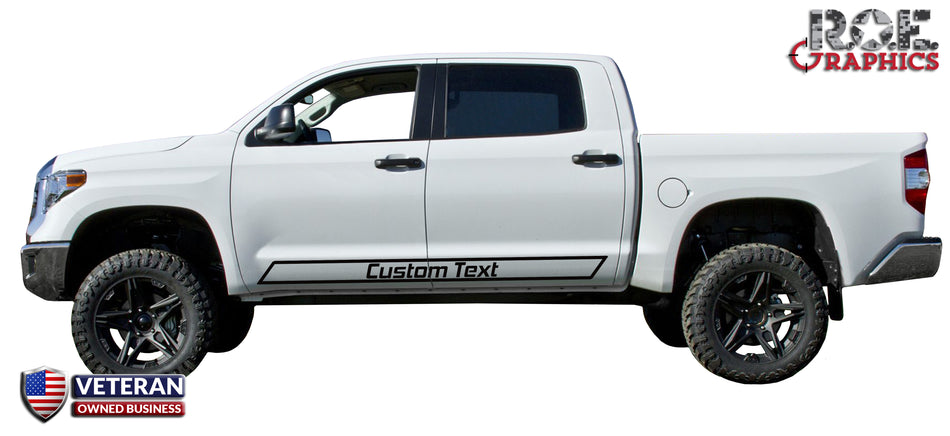Custom Text door stripes Decals Vinyl Stickers Bedside Set fits Toyota Tundra