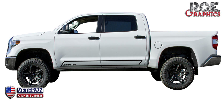 Custom Small Text Door stripe Kit Decals Vinyl Stickers Set: fit Toyota Tundra