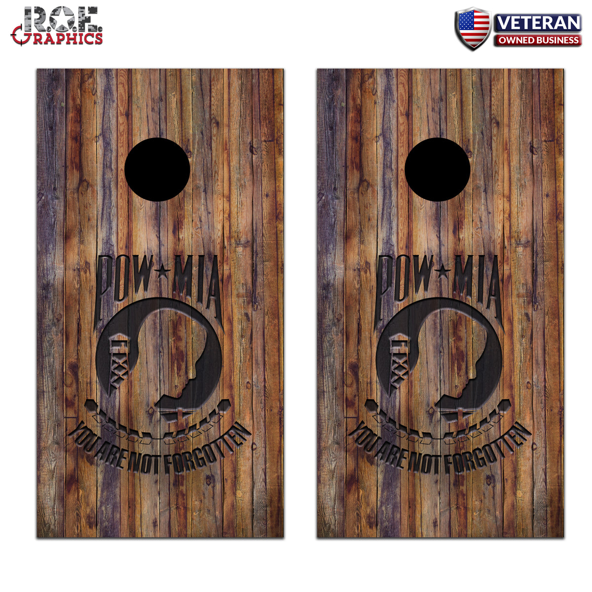 POW MIA Custom Cornhole Vinyl Wrap