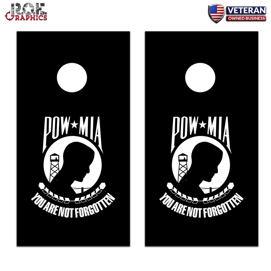 POW MIA You are not Forgotten Cornhole Board Bag Toss Wrap Set-patriotic