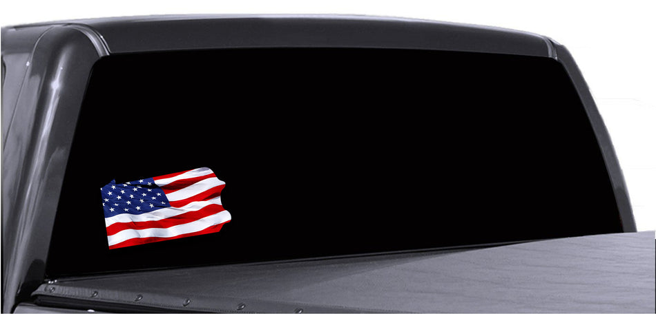 Pennsylvania Waving USA American Flag. Patriotic Vinyl Sticker