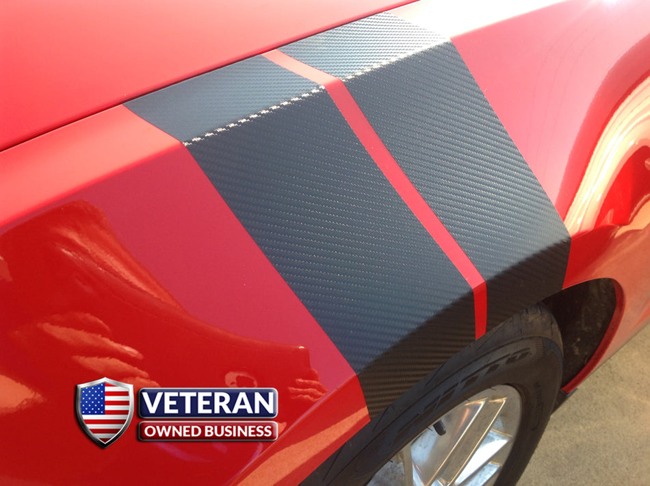 FORD MUSTANG CARBON FIBER DOUBLE FENDER HASH RACING STRIPES GT 0073