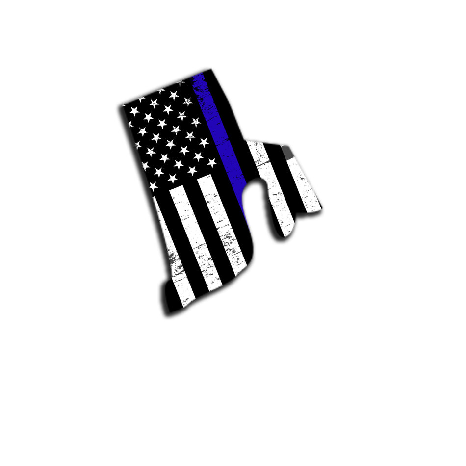 Rhode Island Distressed Subdued US Flag Thin Blue Line/Thin Red Line/Thin Green Line Sticker. Support Police/Firefighters/Military