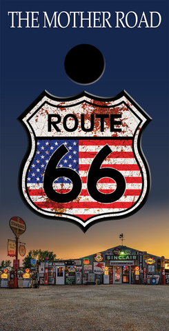 Route 66 Custom Cornhole Vinyl Wrap