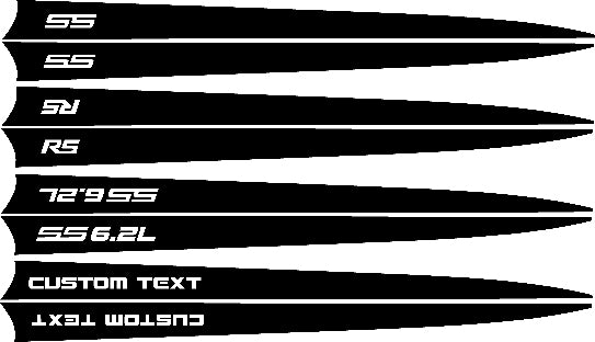 2010-2014 CHEVY CAMARO HOOD SPEARS RS SS LS LT 2SS ZL1 CUSTOM TEXT VINYL DECALS-0051