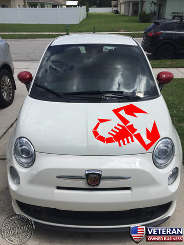 23" Fiat Abarth Scorpion Hood Decal for Abarth, 500 2010-2015
