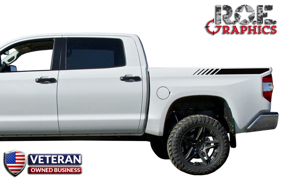 Short Strobe bed stripe Decals Vinyl Stickers Bedside Set fits Toyota Tundra
