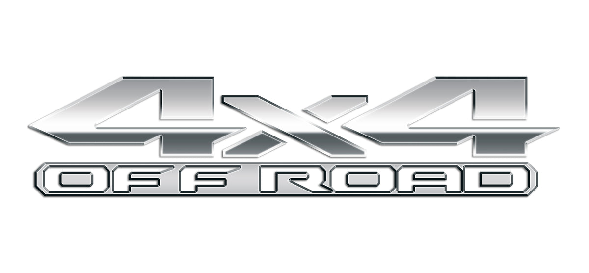 Silver 3D 4x4 Off Road Bedside Vinyl Decals  Dodge Ram 1500 2500 3500 