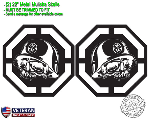 (2) Metal Mulisha Skull Vinyl Decals 22" X 22" Motocross Window Truck Bedside