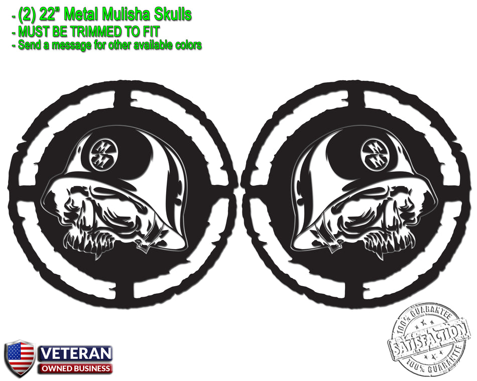 (2) Metal Mulisha Skull Vinyl Decals 22" X 22" Motocross Window Truck Bedside