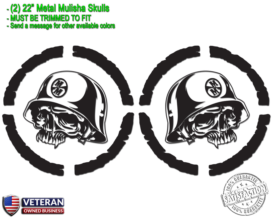 (2) Metal Mulisha Skull Vinyl Decals 22" X 22" Motocross Window Truck Bedside