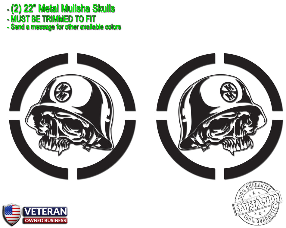 (2) Metal Mulisha Skull Vinyl Decals 22" X 22" Motocross Window Truck Bedside