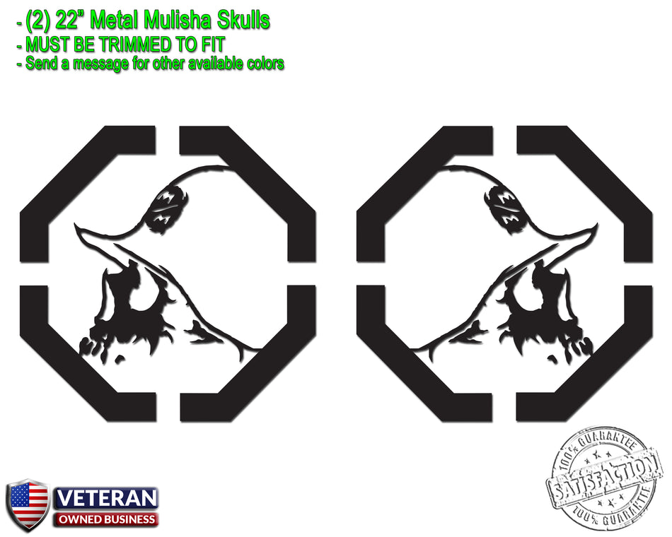 (2) Metal Mulisha Skull Vinyl Decals 22" X 22" Motocross Window Truck Bedside