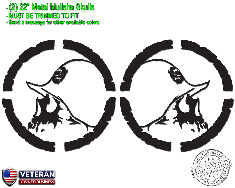 (2) Metal Mulisha Skull Vinyl Decals 22" X 22" Motocross Window Truck Bedside