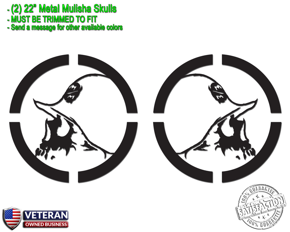 (2) Metal Mulisha Skull Vinyl Decals 22" X 22" Motocross Window Truck Bedside