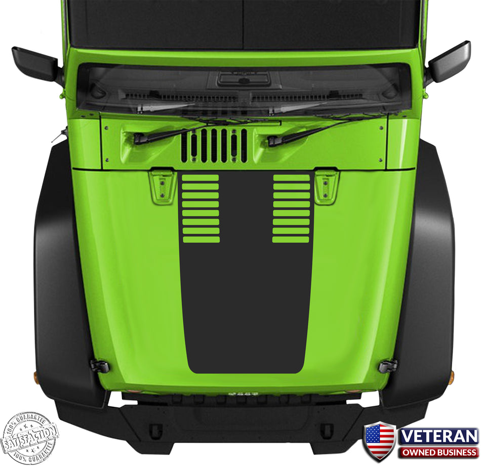 Hood Blackout Vents Cutout Vinyl Decal Sticker fits: Jeep Wrangler JK TJ YJ