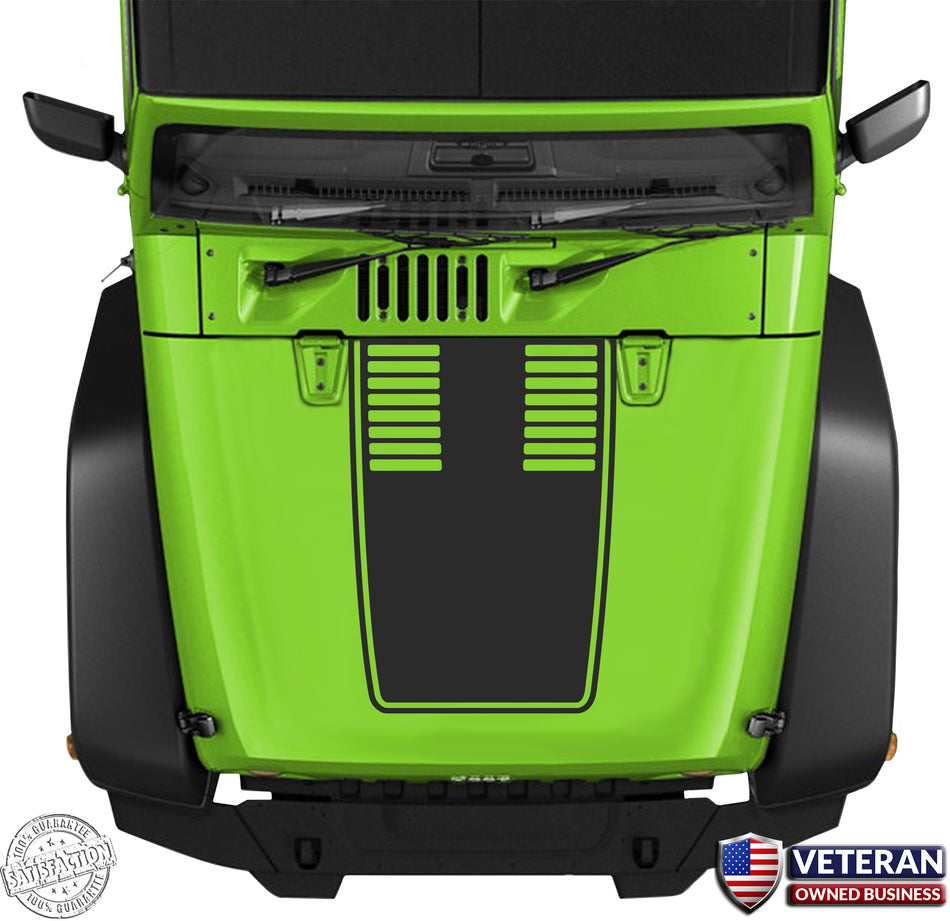 Hood Blackout Vents Cutout Vinyl Decal Sticker fits: Jeep Wrangler JK TJ YJ