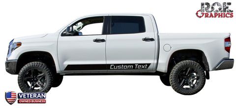 2 Custom Text door stripes Decals Vinyl Stickers Bedside Set: fits Toyota Tundra