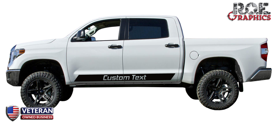 Custom Text door stripes Decals Vinyl Stickers Bedside Set fits Toyota Tundra