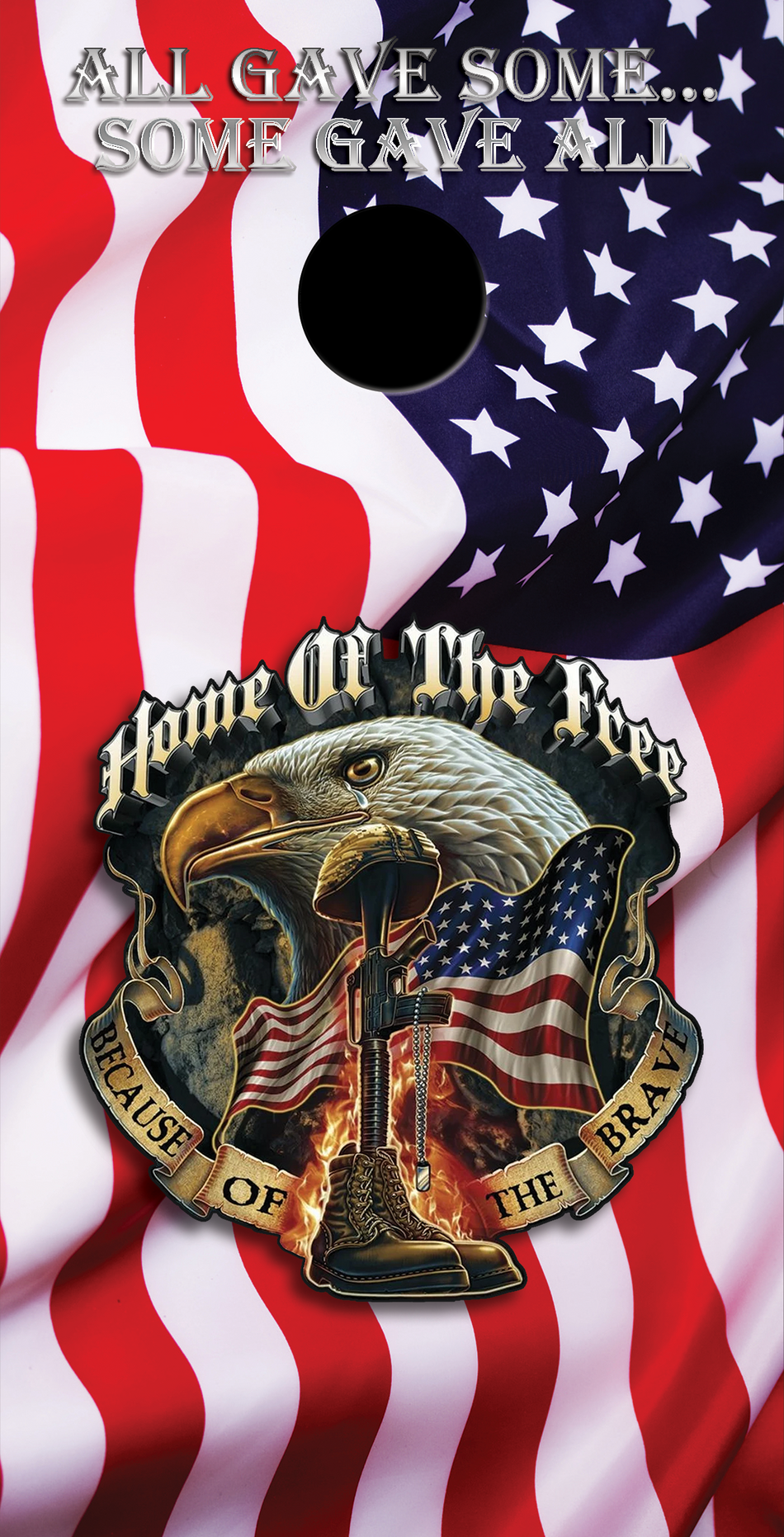 Some Gave All American Flag Patriotic Custom Cornhole Vinyl Wrap