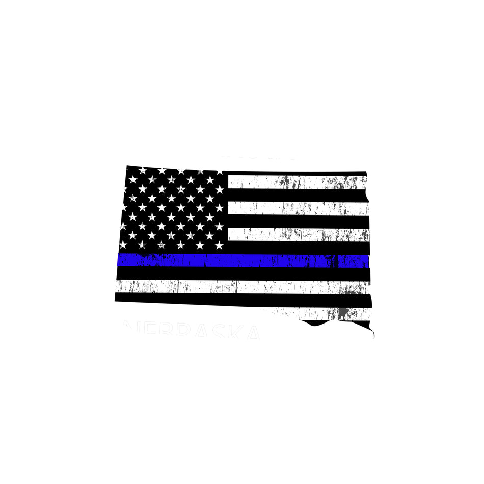 South Dakota Distressed Subdued US Flag Thin Blue Line/Thin Red Line/Thin Green Line Sticker. Support Police/Firefighters/Military
