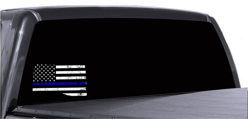 South Dakota Distressed Subdued US Flag Thin Blue Line/Thin Red Line/Thin Green Line Sticker. Support Police/Firefighters/Military