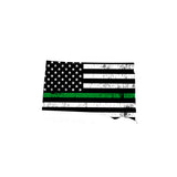 South Dakota Distressed Subdued US Flag Thin Blue Line/Thin Red Line/Thin Green Line Sticker. Support Police/Firefighters/Military