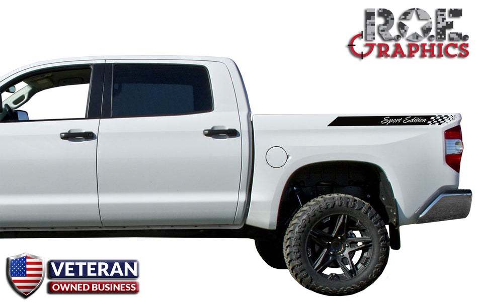 Sport Edition bed stripe Decals Vinyl Stickers Bedside Set fits Toyota Tundra