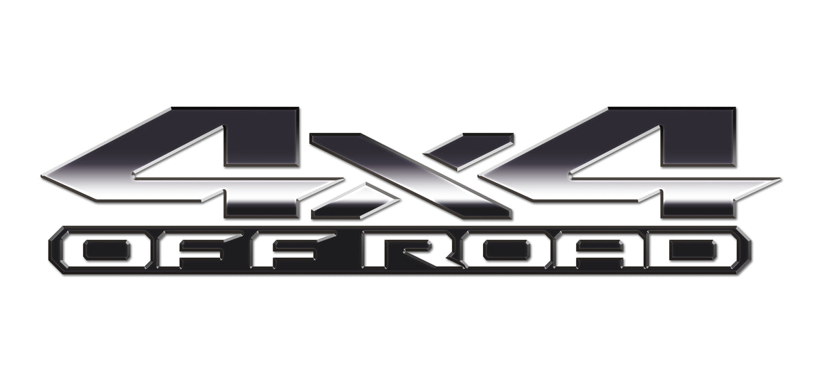Steel 3D 4x4 Off Road Bedside Vinyl Decals  Dodge Ram 1500 2500 3500 