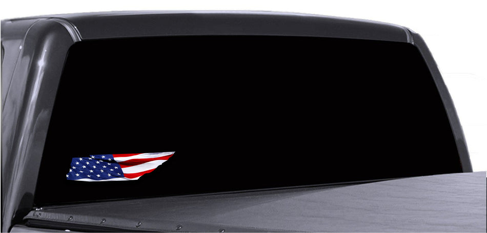 Tennessee Waving USA American Flag. Patriotic Vinyl Sticker