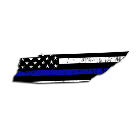 Tennessee Distressed Subdued US Flag Thin Blue Line/Thin Red Line/Thin Green Line Sticker. Support Police/Firefighters/Military