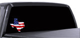 Texas Waving USA American Flag. Patriotic Vinyl Sticker